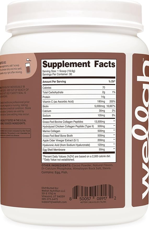 The Afterglow Multi Collagen Protein + Beauty (30 Servings, Chocolate) - Hair, Skin, Nail & Joint Support - Non-GMO & Gluten Free