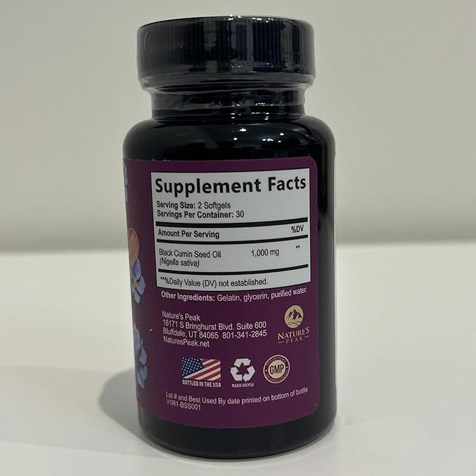 Black Seed Oil 1000mg - Premium Extra Strength Nigella Sativa Blackseed Oil - Black Cumin Seed Oil Skin, Digestive Health & Immune Support - Non-GMO Antioxidant, Gluten Free Supplement - 60 Softgels