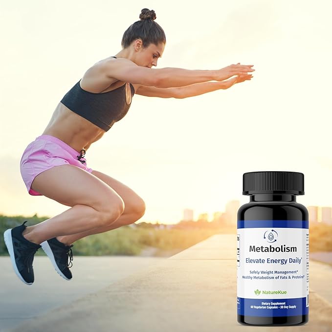 NatureKue Metabolism | Natural Weight Management & Energy Support | Immune & Digestive Health | Puerh Tea Extract, Green Tea, Herbal Supplement for Metabolism Boost – 60 Vegetarian Capsules