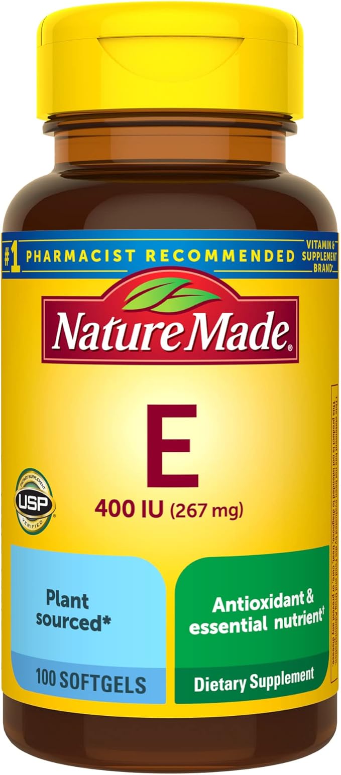 Nature Made Vitamin E 267 mg (400 IU) d-Alpha, Dietary Supplement for Antioxidant Support, 100 Softgels, 100 Day Supply