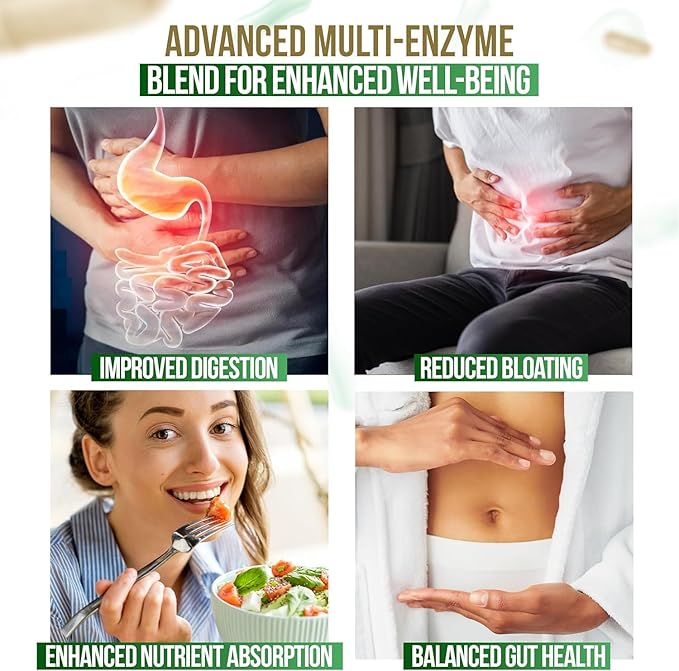 Probiotics and Multi Enzymes with Prebiotics for Digestive Health & Bloating Relief for Women & Men, Enzymes & Probiotics for Gut & Digestion - 30 Caps (1 Bottle, 30 Capsules)