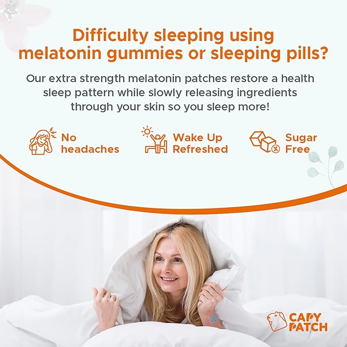 Sleep Patches for Adults - 10 mg Melatonin Patch with GABA, Magnesium & Valerian Root - Sleeping Device for Insomnia, Relaxation & Reduce Fatigue - Sleep Aid for Strength & Slow Release - 30 Patches