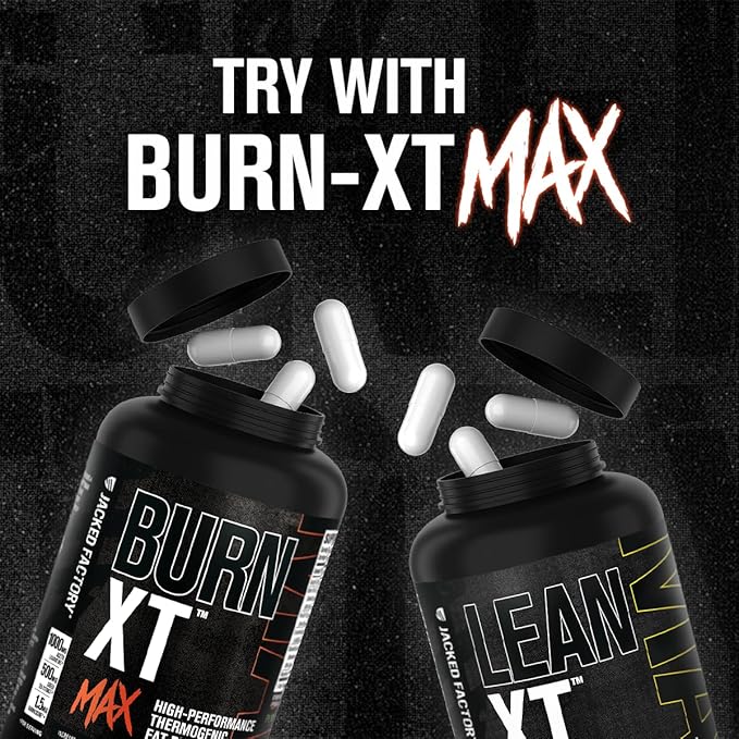 Jacked Factory Lean-XT Max - High-Performance Stim-Free Fat Burner with Carnipure, Green Tea Extract, InnoSlim, & ForsLean for Increased Metabolism, Weight Loss, & Appetite Suppression - 90 Count