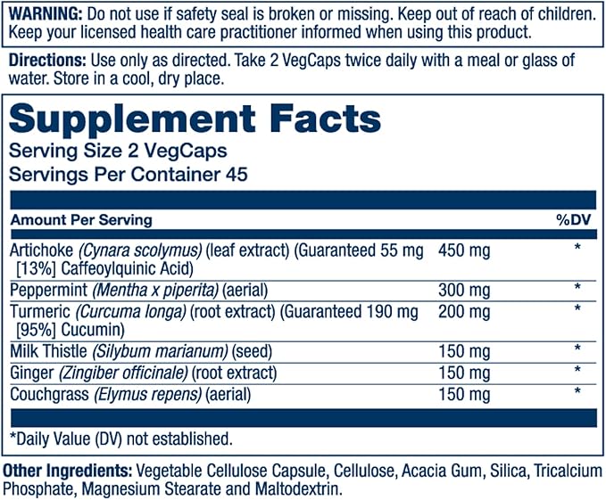 SOLARAY Gallbladder Support Formula | Healthy Gallbladder & Liver Support | 30 Servings | 90 VegCaps