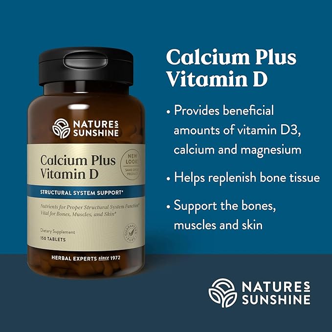 Nature's Sunshine Calcium Plus Vitamin D, 150 Tablets, Kosher | Powerful Vitamin Supplement for Adults Containing Vitamin D3, Calcium, and Magnesium