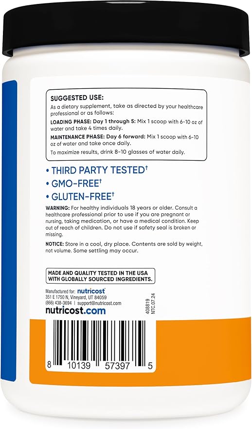 Nutricost Creatine Monohydrate Powder (Mandarin Orange, 500 Gram) - Micronized Creatine Supplement - Vegan, Non-GMO, Gluten Free