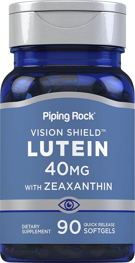 Piping Rock Lutein with Zeaxanthin Supplement | 40mg | 90 Softgels | Eye Health Vitamins from Marigold Extract | Non-GMO, Gluten Free