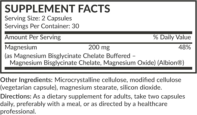 Futurebiotics Magnesium Glycinate 200 MG per Serving Chelated for High Absorption, Gentle On Stomach, Non-GMO, 60 Vegetarian Capsules