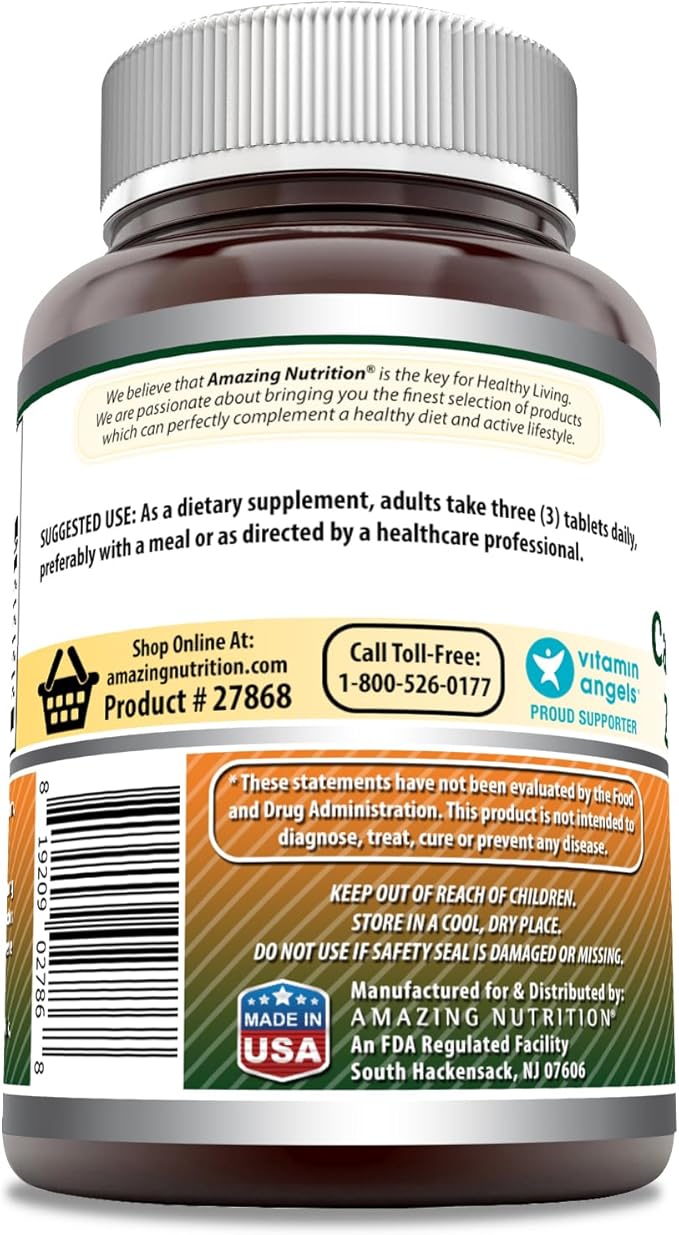 Amazing Formulas Calcium Magnesium Zinc + D3 Supplement | 150 Tablets | Non-GMO | Gluten-Free | Made in USA