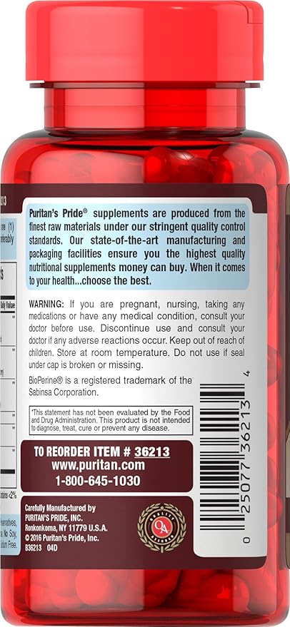 Puritan's Pride Tart Cherry Turmeric Complex, Dietary Supplement for Antioxidant Health, 60 Rapid Release Capsules