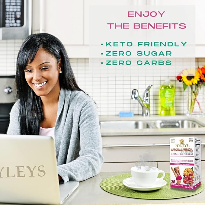 HYLEYS Tea Garcinia Cambogia Green Tea with Orange Flavor - 25 Tea Bags (12 Pack - 300 Tea Bags Total)