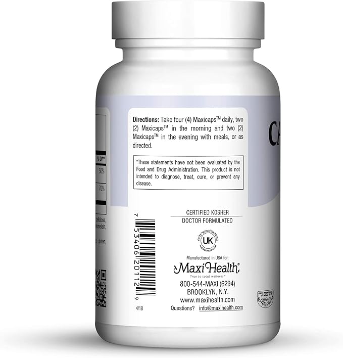 Maxi Health Cal-D-Max - Calcium Citrate - with Vitamin D3 - Bone Support - 120 Capsules - Kosher