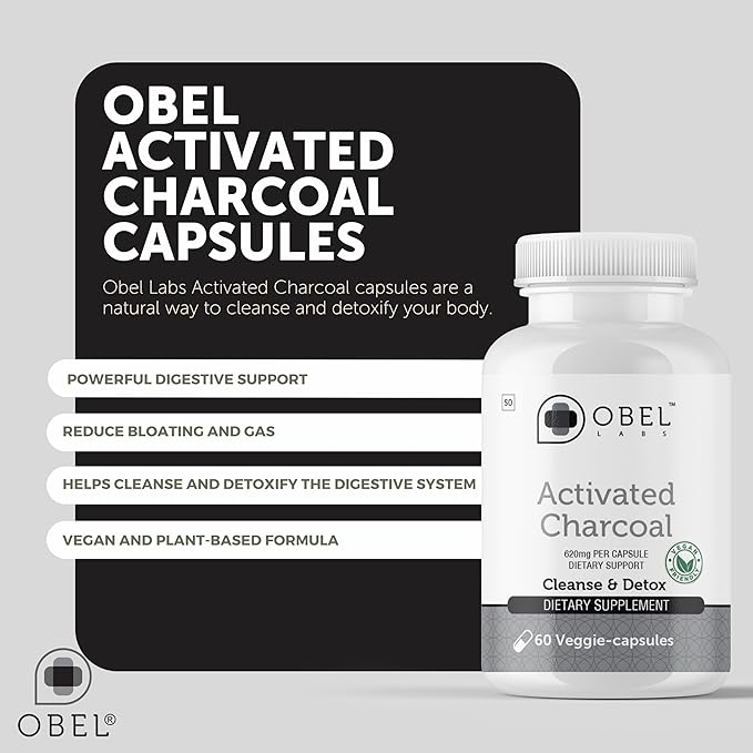 Obel Activated Charcoal Capsules | Digestive Support Supplement