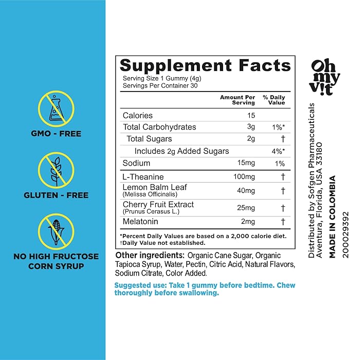 OH MY VIT! for Ellos Men's Multivitamin Gummy and Dulces Dreamz Melatonin Gummy with L-Theanine and Lemon Balm