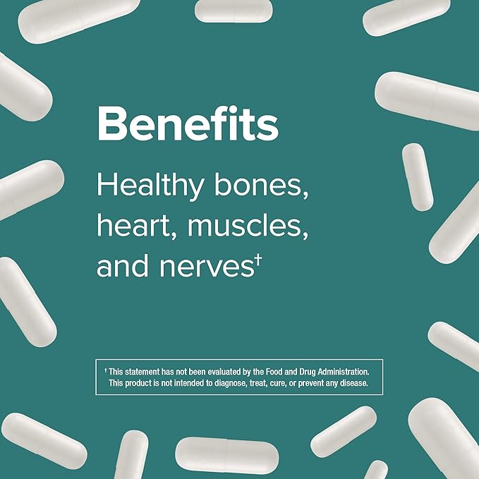 Webber Naturals Magnesium Citrate, 150 mg Per Capsule, 250 Capsules, High Absorption, Helps Support Bones, Teeth and Proper Muscle & Heart Function, Gluten & Dairy Free
