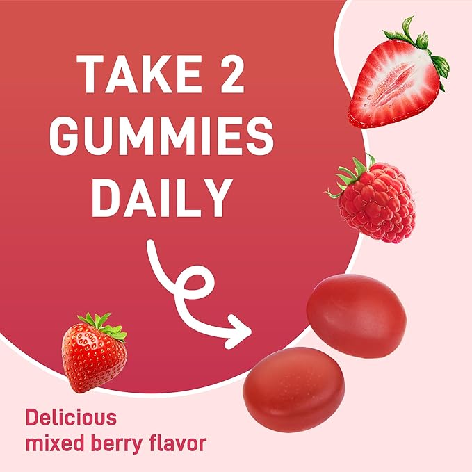 Multivitamin Gummies for Women & Men - 13 Vitamins & Minerals (A, C, D, E, Biotin, Folic Acid, Zinc), Vegan Friendly, Support Immune Health, Mixed Berry Flavor, 120 MultiVites Gummies, 60 Day Supply