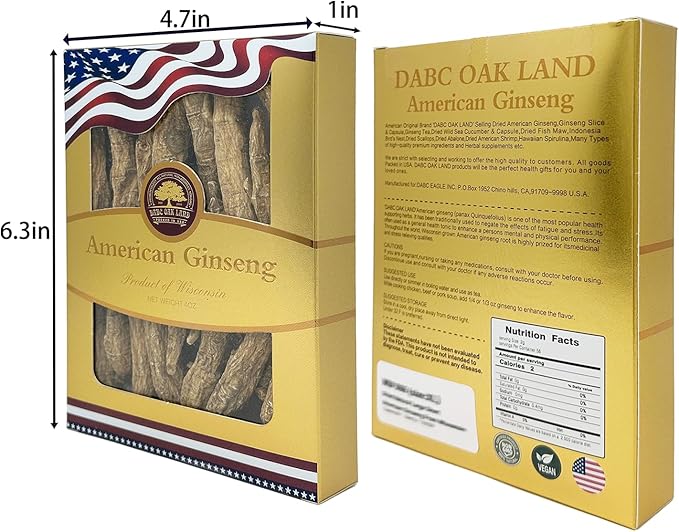 DOL Hand Selected Cultivated Wisconsin American Ginseng Pearl Ginseng 花旗参/西洋参 精选珍珠参 - in Box. (Medium 4oz/Box*4)