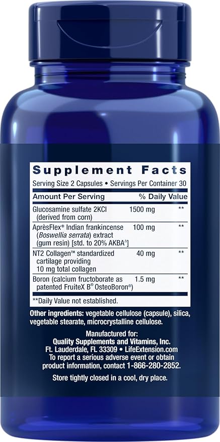 Life Extension ArthroMax Advanced with NT2 Collagen & ApresFlex, 60 Capsules (Pack of 3)