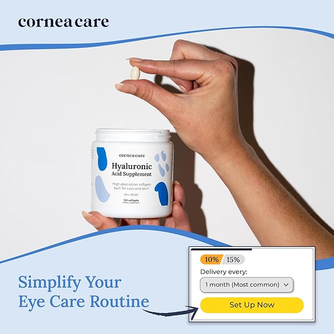 High Absorption Hyaluronic Acid | Hyaluronic Acid Supplements | Hydration Tablets | Anti Aging Supplement | Eye Vitamins | Eye Supplements | 120 Softgels
