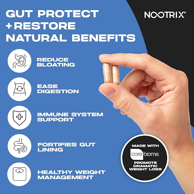 Gut Protect and Restore Supplement | Probiotics for Gut Health, Colon Cleanse & Bloating Relief | Promotes Healthy Digestion | Digestive Enzymes, Postbiotics & Prebiotics | 180 Capsules