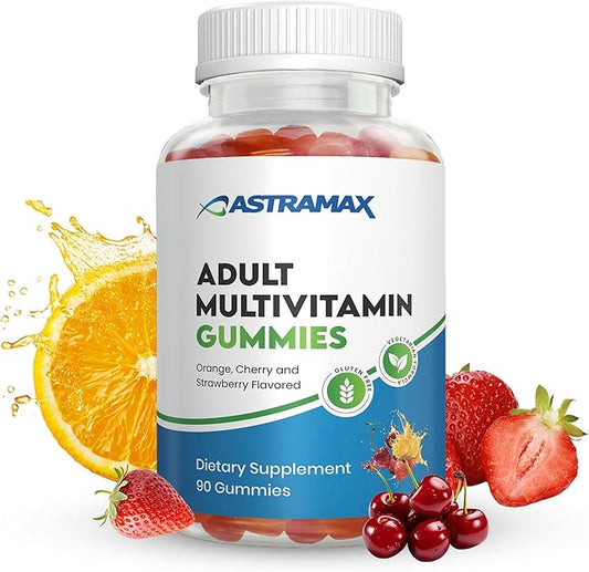 Adult Multivitamin Gummies – 90 Count | Orange, Cherry & Strawberry Flavors | Gluten Free, Vegetarian | Vitamins A, C, D, B12, Zinc | 45–90 Day Supply