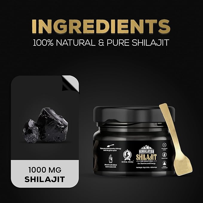 Pure Himalayan Shilajit Resin for Men and Women 20 gram / 0.07 oz (80 Servings) with 1 Serving Spoon | Pure and Natural, No Artificial Colours, Expert Formulated and Gluten Free