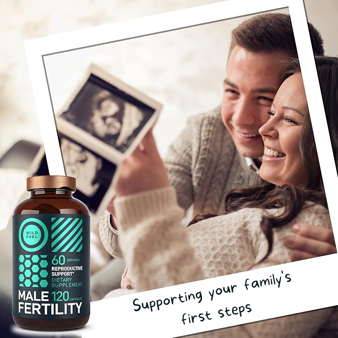 Fertility Supplements for Men Prenatal Vitamin - Maca Root, Ashwagandha, Zinc, Plus Naturals - Conception for Him Men Fertility Vitamins and Male Fertility Support Supplements - 120 Caps for 2 Months