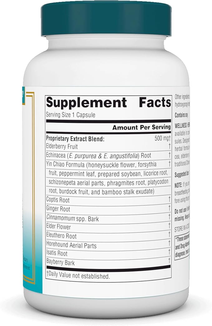 Source Naturals Wellness Herbal Resistance - Echinacea, Coptis & Yin Chiao Immune Support* - 120 Capsules