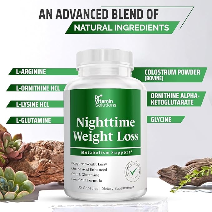 DR. Vitamin Nighttime Fat Burner Supplements - Appetite Suppressants for Weight Loss - Night-Time Fat Burner for Women and Men Supporting Sleep & Relaxation - Metabolism Booster Weight Loss Pills - 35
