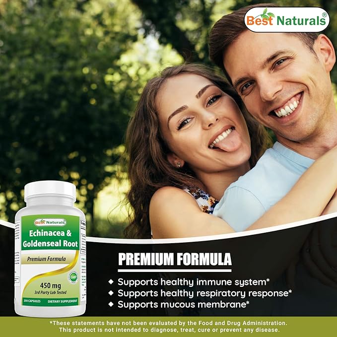 Best Naturals Echinacea Goldenseal 450 mg 250 Caps