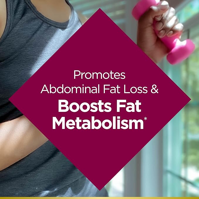 Nature's Bounty Optimal Solutions Metabolism Booster Supplement, Boosts Fat Metabolism, Promotes Abdominal Fat Loss, With Citrus Extracts and Black Ginger, 60 Capsules