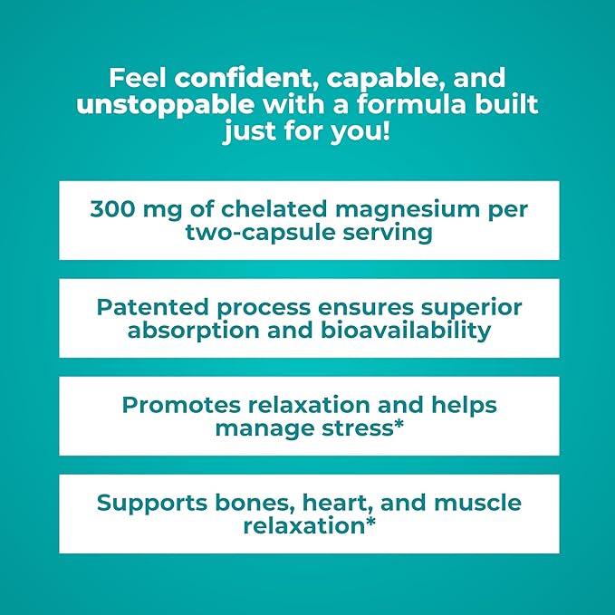 Reignite Wellness by JJ Virgin | Magnesium Body Calm | Chelated Magnesium Supplement for Energy Production, Sense of Calm & Immune Support | Magnesium Bisglycinate Chelate Complex | 120 Capsules