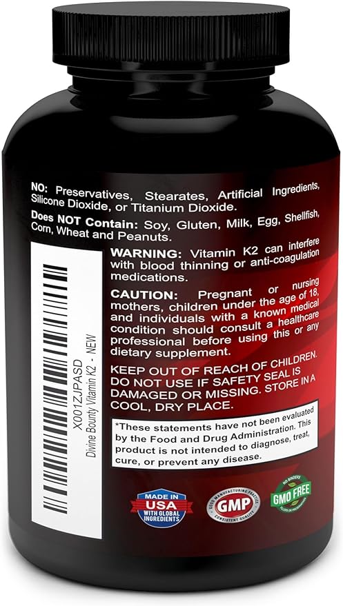 Vitamin K2 (MK7 & MK4) with D3 Supplement - Vitamin K & D as MK-7 100mcg, MK-4 500mcg, and 5000 IU Vitamin D3 3-in-1 Formula - Bone and Heart Support - 90 Non-GMO Vegetarian Capsules