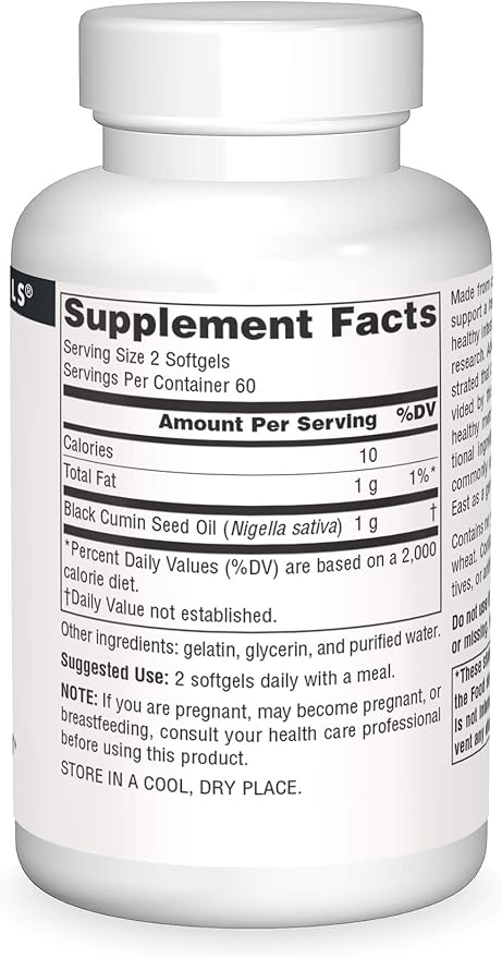 Source Naturals Black Cumin Seed Oil for Respiratory Support -120 Softgels