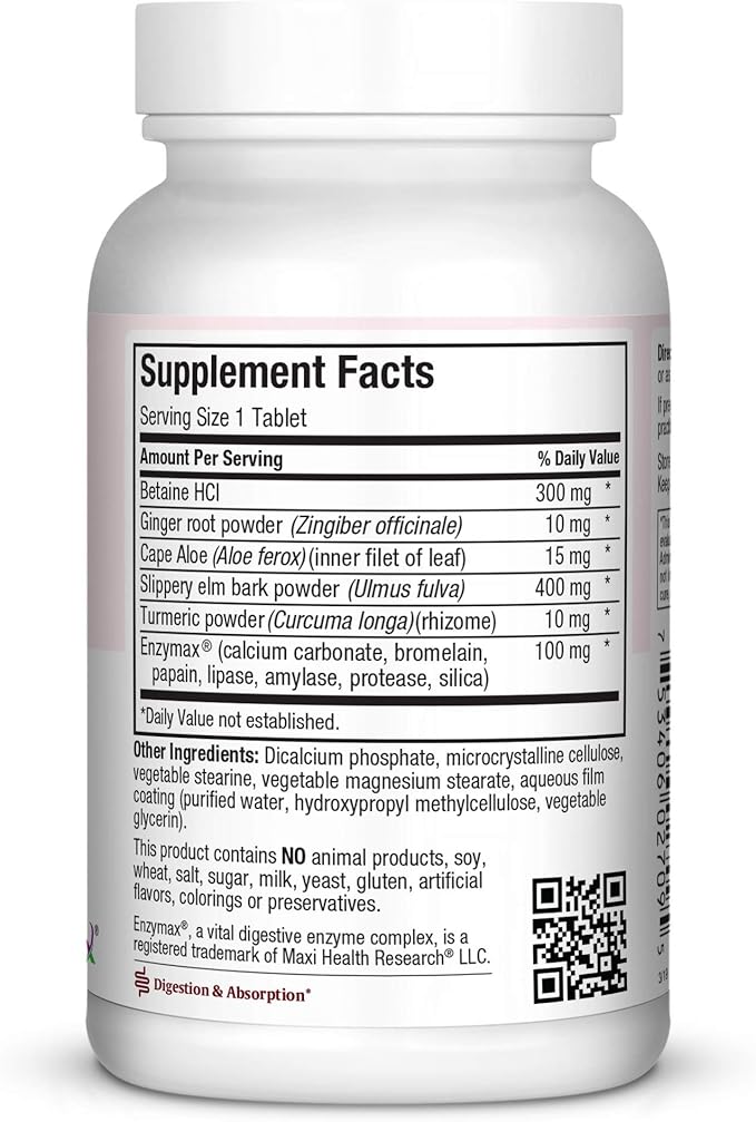 Maxi Health Digest Support - Herbal & Enzyme Complex - Protein Digestion - 90 Tablets - Kosher