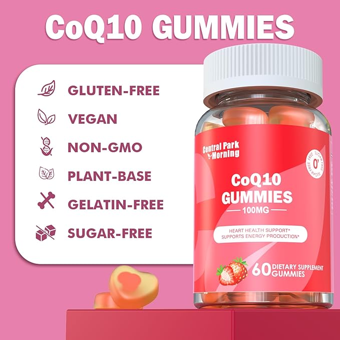 Coenzyme Q10 Supplement, CoQ10 Gummies Antioxidant for Heart Health Support & Energy