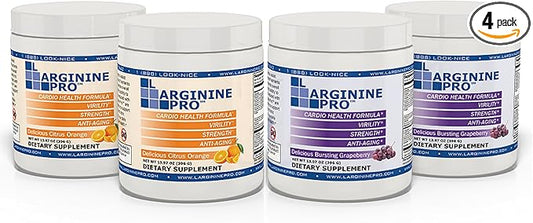 L-ARGININE PRO | 5,500mg L-Arginine Plus L-Citrulline 1,100mg Orange & Grape Powder Drink Mix Supplement for Increased Nitric Oxide Production