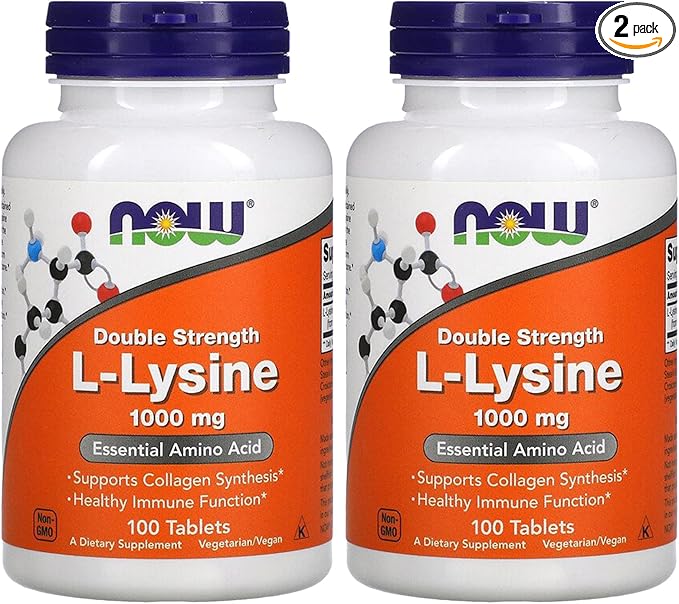 NOW Foods L-lysine 1000mg, 100 Count (Pack of 2)