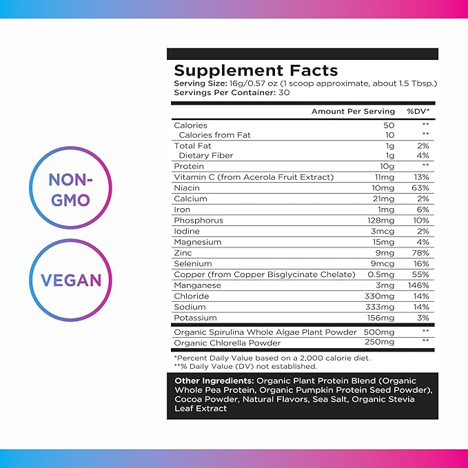 Livingood Daily Plant Collagen Powder (Chocolate) - Collagen Protein Powder with Vitamin C, Spirulina & Amino Acids for Healthy Hair, Skin & Nails - Energy & Muscle Growth Formula - Vegan, 30 Servings