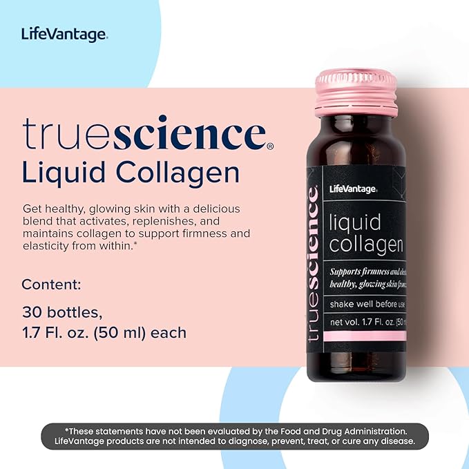 TrueScience Liquid Collagen for Glowing Skin - Collagen Activation & Replenishment Blend - Supports The Appearance of Firmer Looking Skin - 10 Bottles x 1.7 Fl. oz. (50 ml) Each