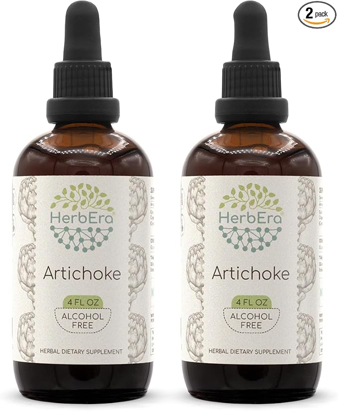 Artichoke B120 (2pcs) Alcohol-Free Herbal Extract Tincture, Concentrated Liquid Drops Natural Artichoke (Cynara scolymus) Dried Leaf (2x4 fl oz)