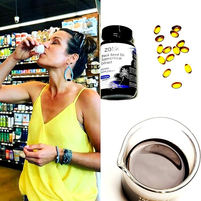 Zatik Naturals - Black Cumin Seed Oil & Supercritical Extract, Cold Pressed, Unrefined, USDA Organic, Gluten Free, Vegan, 90 Vegan Softgels