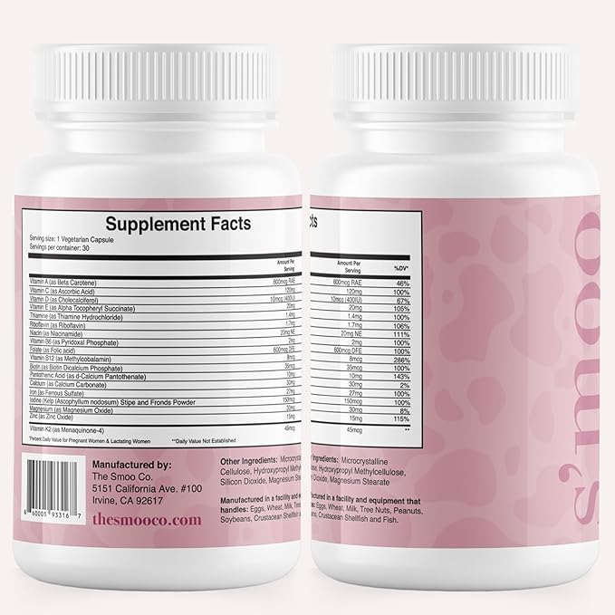 Prenatal Vitamins for Women with Iron, Vitamin D, Calcium & More, Supports Healthy Pregnancy & Baby Development - Maintains Red Blood Cells & Nervous System - Early Pregnancy Must Haves - 30 Caps