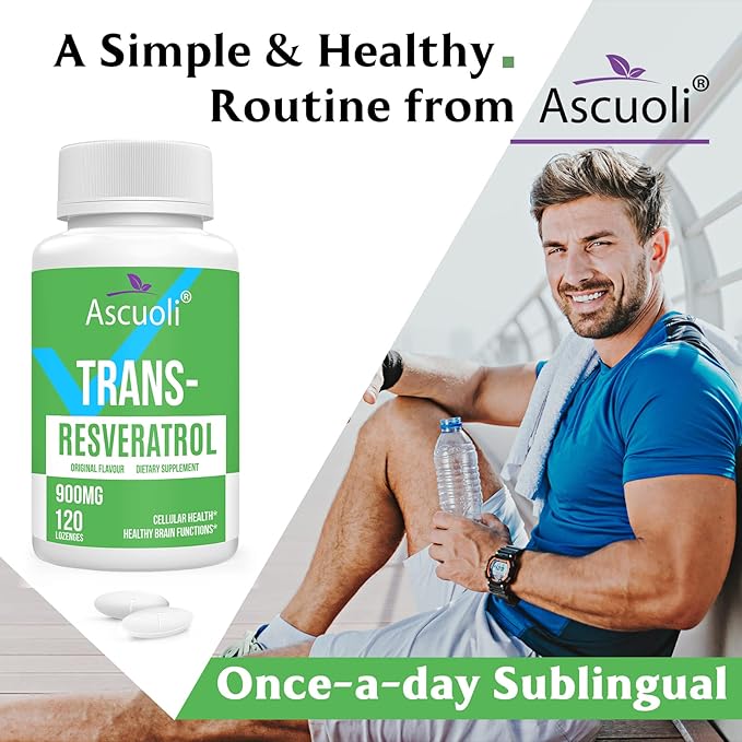 Sublingual Trans-Resveratrol Purity 99%, 3-in-1 Advanced Formula Resveratrol Supplement for Boost NAD+, Immune & Energy Support, Anti-Aging, Skin Health & Antioxidant, 240 Lozenge (240-Day Supply)