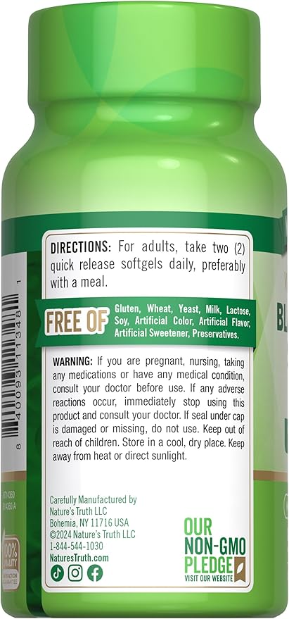 Nature's Truth Black Cumin Seed Oil 2000 mg | 50 Softgels | Cold Pressed Pills | Non-GMO, Gluten Free