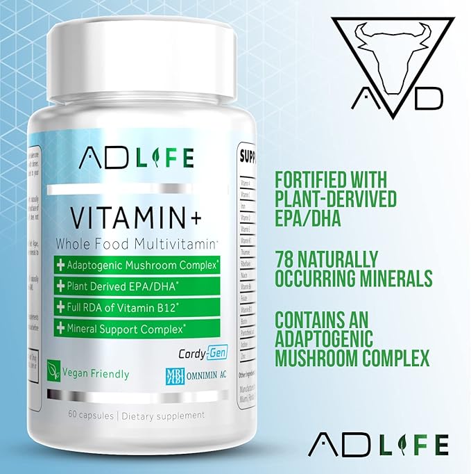 Project AD Vitamin+ Multimineral Multivitamin Supplement Complete Antioxidant, Energy & Immune Support. (60 Servings)