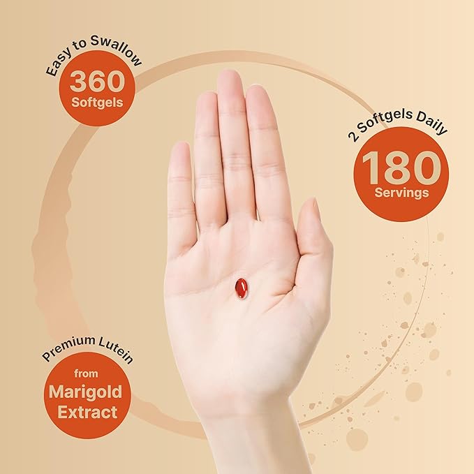 Lutein 40mg and Zeaxanthin 1,600mcg Per Serving, 360 Softgels | 4 in 1 with Omega-3s, Astaxanthin, & Phospholipids – Marigold Flower Extract – Eye Antioxidant Vitamins – Non-GMO