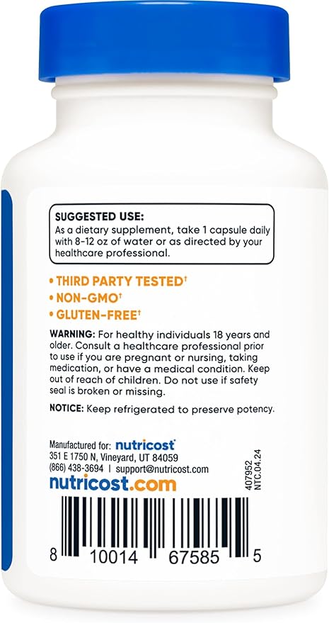 Nutricost Probiotic Complex (10 Billion CFU) 60 Capsules - Acidophilus Plus 9 Other Probiotics, Non-GMO, Gluten Free Supplement