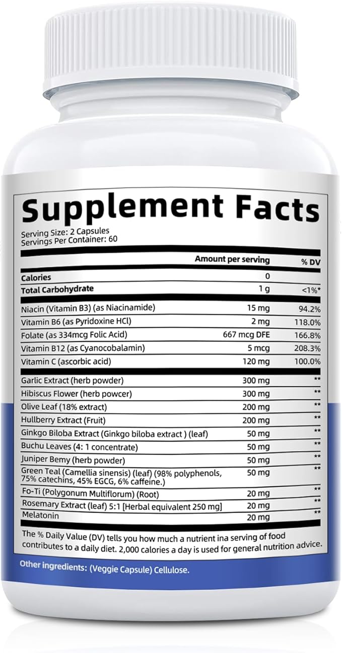 Tinnitus Relief for Ringing Ears, Tinnitus Relief Supplement with Ginkgo Biloba & Vitamin B12 | Natural Tinnitus Treatment for Reduce Ear Noise, Improve Hearing & Emotional Support - 120 Capsules