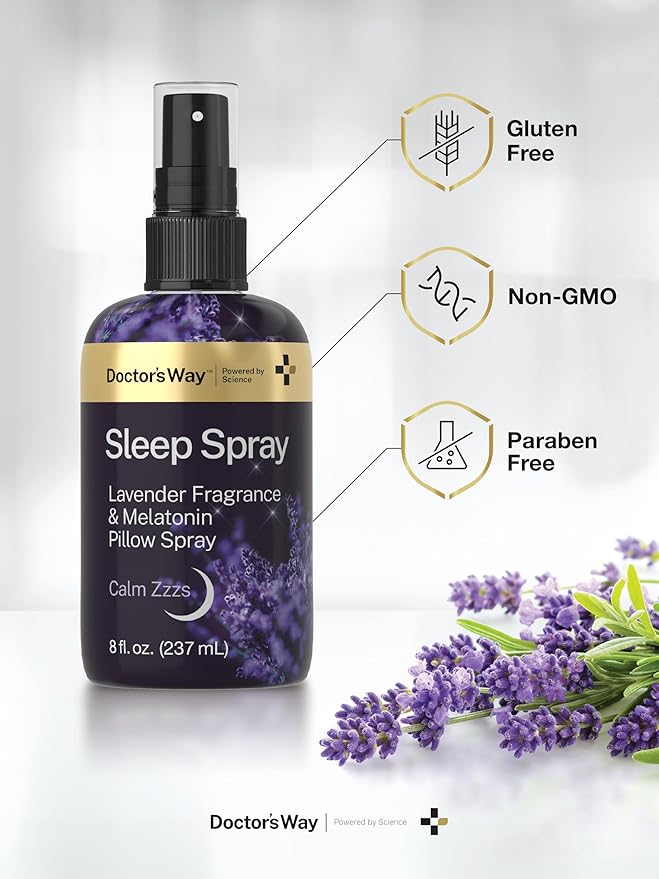 Doctor's Way Sleep Spray 8 fl oz | 3 Pack | with Lavender & Melatonin | Fragrance Pillow Spray | Non-GMO, Gluten Free, Paraben Free
